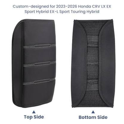 Center Console Cover for Honda CRV 2026 2025 2024 2023, Upgraded PU Leather Thick & Soft Armrest Cover for CRV 2023-2026 (Gray Stitching) - color: Gray Stitching
