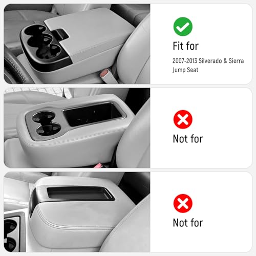 ZZEQYG Center Console Cover for Chevy Silverado/GMC Sierra 2007-2013, Tahoe & Suburban & Yukon & Avalanche, Car Armrest Cover Accessories(Fits Jump Seat Console Only) - color: For Silverado/Sierra 2007-2013(Jump Seat)