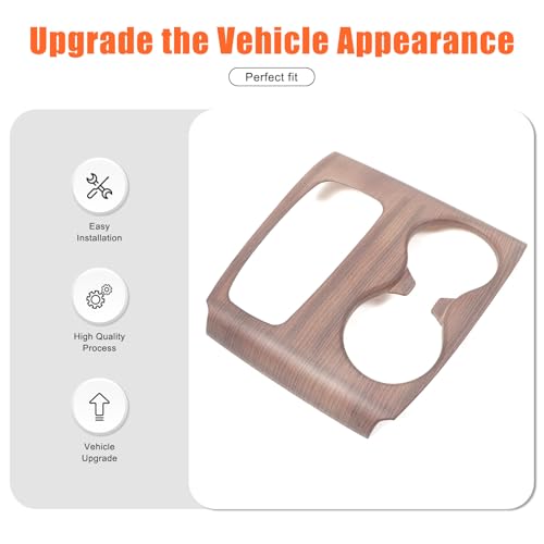Gear Shift Panel Cover for Honda Pilot 2016-2020/ Honda Ridgeline 2017-2020, Gear Shift Knob Console Panel Trim, ABS Center Console Cup Holder Frame Anti-Scratch Protector Accessories (Wood Grain) - color: Wood Grain