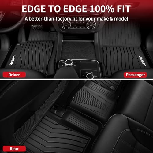 LASFIT Floor Mats for Mercedes Benz GLE 2019 2018 2017 2016 350/400 / 43 AMG / 450 AMG / 550e / 63 AMG / 63 AMG S, Custom Fit All Weather TPE Car Liners for GLE Floor Liners, 1st & 2nd Row,Black - size: 1) For Benz GLE | 2016-2019 | 1st & 2nd Row