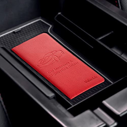 Valardoh Premium Car Registration and Insurance Card Holder, Car Document Holder for Cards, Driver License & other Essential Documents (Red) - color: Red