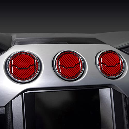 Car Carbon Fiber Decal Central Air Outlet Sticker for Ford Mustang 2015 2016 2017 2018 2019 2020 2021 2022 2023 Accessories - color: Central Air Outlet