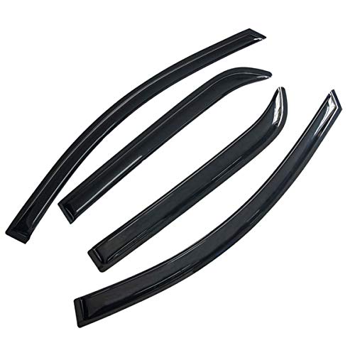 Lightronic Extra Durable Outside-Mount Auto Vent Window Visor, Fits 2007-2016 GMC Acadia, 2017 Acadia Limited, UV Protection Rain Guard, Original Wind Deflector, No-Drill Install, Dark Smoke, 4-Pcs