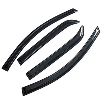 Lightronic Extra Durable Outside-Mount Auto Vent Window Visor, Fits 2007-2016 GMC Acadia, 2017 Acadia Limited, UV Protection Rain Guard, Original Wind Deflector, No-Drill Install, Dark Smoke, 4-Pcs