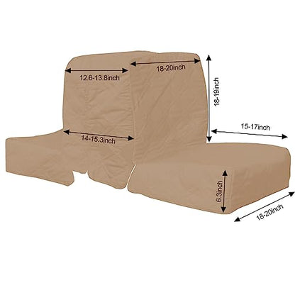 Back to Back Boat Seat Covers， Replacement Boat Lounge Seat Covers, Soft Microfiber Fabric, 100% Waterproof Boat Covers for Damaged Seats (2 Sets Gray Brown) - color: 2 Sets Brown
