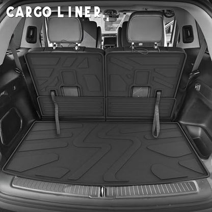 KARPAL Floor Mats for 2021-2025 2026 Jeep Grand Cherokee L (6-Seater w/o 2nd Row Center Armrest), All Weather TPE Custom Fit Floor Liners Car Mats Accessories, Cargo Liner & Backrest Mats - style: 2021-2026 | For Jeep Grand Cherokee L (6-Seat) | Full Set