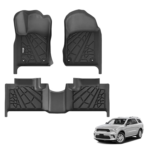 KARPAL Floor Mats for Dodge Durango 2016-2026 / Jeep Grand Cherokee 2016-2021, All Weather TPE Custom Fit Floor Liners Car Mats Accessories, Front & 2nd Row - style: 2016-2021 | For Jeep Grand Cherokee WK & Dodge Durango | 1st & 2nd Row