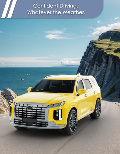 in-Channel Window Rain Guard for Fit for Hyundai Palisade 2020 2021 2022 2023 2024 2025 Rain Guards Side Window Visors Low Profile Vent Visor Window Deflectors Vent Shades Car Accessories - size: 2020-2025 Hyundai Palisade
