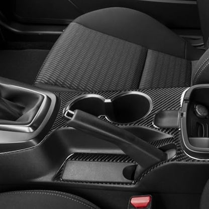 Compatible with Hyundai Genesis Coupe 2013 2014 2015 2016 Cup Holder Panel Central Console Cover Trim Stickers Decals Real Carbon Fiber Car Accessories - color: Cup Holder Trim