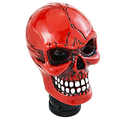 Skull Gear Speed Shift Stick Head Fit Most Cars - color: Red