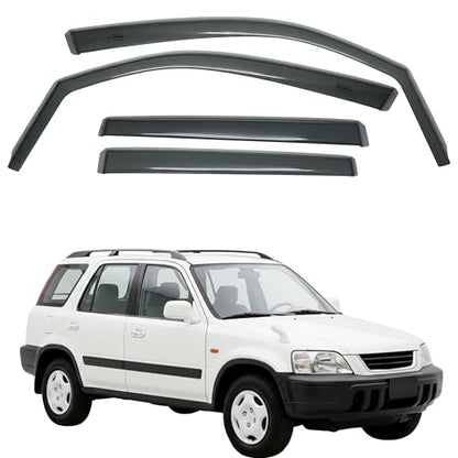 in-Channel Car Window Rain Guard Compatible with Honda CR-V (1997-2002) 4pcs, Taiwan Made Precise & Transparent Car Wind Deflectors No Water Leakage Visors - size: CR-V (1997-2002) 4pcs