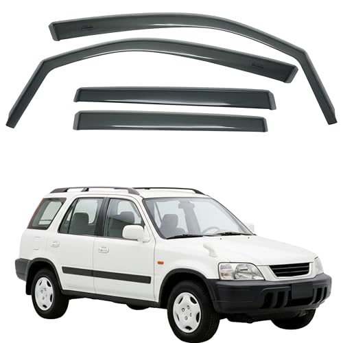 in-Channel Car Window Rain Guard Compatible with Honda CR-V (1997-2002) 4pcs, Taiwan Made Precise & Transparent Car Wind Deflectors No Water Leakage Visors - size: CR-V (1997-2002) 4pcs