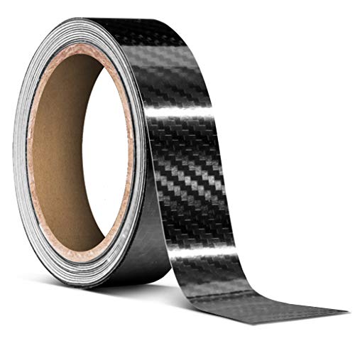 VViViD High Gloss Epoxy Black Carbon Fiber Vinyl Detailing Wrap Tape DIY Roll (1" x 20ft) - size: 1" x 20ft