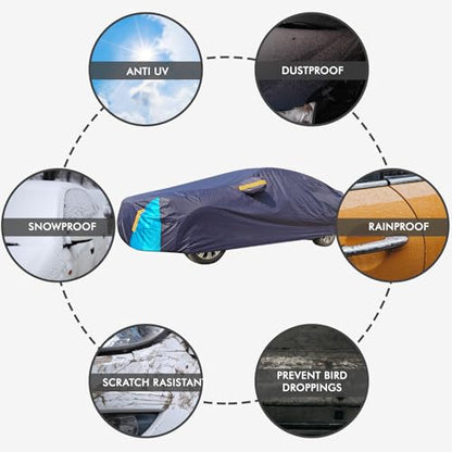 Car Cover Waterproof All Weather, 6 Layers Outdoor Full Exterior Cover Rain Sun UV Snowproof Protection with Zipper Cotton, Mirror Pocket for Mazda CX-5 - style: Mazda CX-5