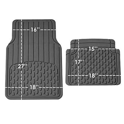 FH Group 4 Piece Liners Trimmable Climaproof™ Vinyl Car Floor Mats- Full Set with Premium Trimmable Vinyl Cargo Liner- Universal Fit for Cars Trucks and SUVs (Gray) - color: Gray