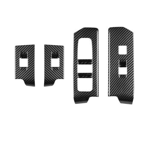 Window Lift Panel Cover For Toyota 4Runner 2025 2026 Up (NOT Fit Tac0ma) Interior Accessories Door Center Console Dashboard Cover Frame Decor Trim Carbon Fiber - color: Carbon Fiber Grain, size: 4 x Window Lift Cover