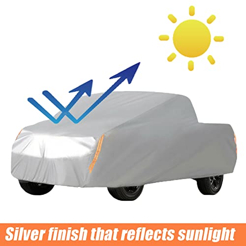 Full Coverage Car Cover All Weather Outdoor & Indoor Silver Pickup Truck Universal up to 210 L x 70 W x 65 H - size: 210 L x 70 W x 65 H