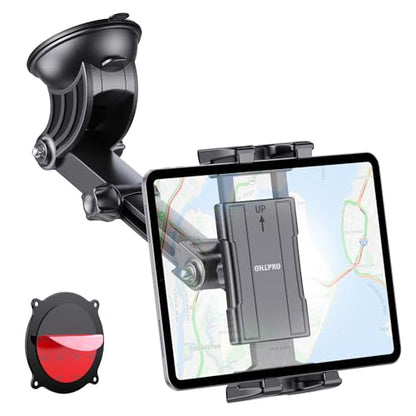 OHLPRO Tablet Holder for Car Dashboard [Suction Cup Mount] Windshield Wall Desk, Adjustable Stand for 5-13" iPad mini Air Pro Galaxy Tab S9 Phone - Heavy Duty Truck Accessories - size: 9" ABS Arm