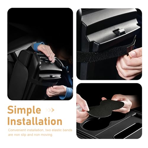 WZP Car Center Console Armrest Pillow, Memory Foam Leather Armrest Cover with Cup Holder Phone Holder Storage Pocket Tissue Holder, Universal Height Enhancement Car Armrest Cushion (Black&Red Line) - color: Black&Red Line