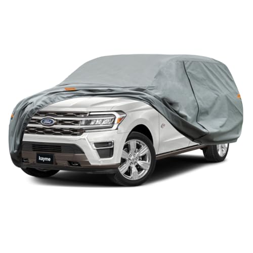 Kayme Heavy Duty SUV Car Cover Custom Fit Ford Expedition MAX EL LWB Waterproof All Weather for Automobiles, Full Exterior Covers Sun Rain UV Protection.（Deliver About 3-10 Days） - size: Custom Fit for Ford Expedition MAX EL