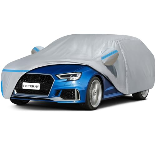 Car Covers for 1998-2026 Audi A3/S3/RS3, Waterproof Custom-fit All Weather Sun Rain UV Dust Snow Protection Outdoor A3 Full Car Cover with Door Zipper and Cotton Lining-Gray - size: A3 Cover