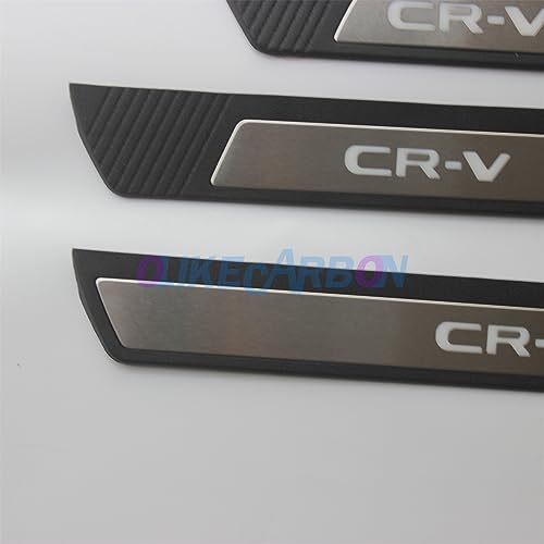 OLIKE Fashion Style Stainless Steel Door Sill Scuff Plate Guard Sills Protector Trim Compatible with Honda CR-V CRV 2023 2024