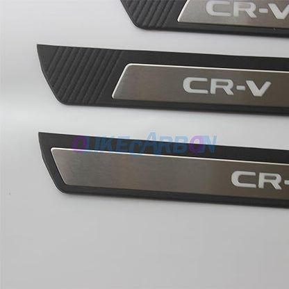 OLIKE Fashion Style Stainless Steel Door Sill Scuff Plate Guard Sills Protector Trim Compatible with Honda CR-V CRV 2023 2024
