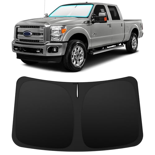 INSAUTO Custom Fit Windshield Sun Shade Accessories for Ford F250 F350 F450 2008-2016, Foldable Front Window Sunshade, UV & Heat Reflector, Keeps Interior Cool, Includes Storage Bag - size: for 2008-2016 Ford F250 F350 F450