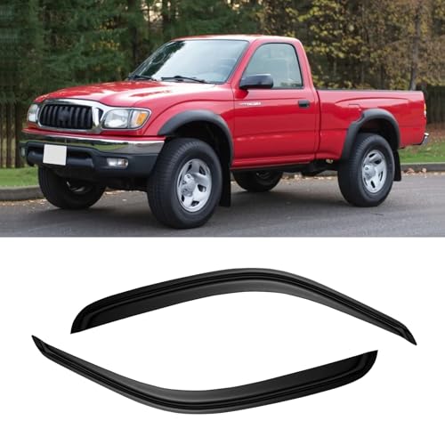 Window Visor for 1995-2004 Toyota Tacoma Regular/Standard/Single Cab, Out-Channel Rain Guards Shields Vent Deflector Shade Wind Dark Smoke for 95-04 Tacoma, Outside-Mount, 2PCS - style: For 1995-2004 | Toyota Tacoma | Access/ Regular Cab | Out-Channel