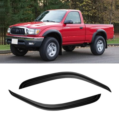 Window Visor for 1995-2004 Toyota Tacoma Regular/Standard/Single Cab, Out-Channel Rain Guards Shields Vent Deflector Shade Wind Dark Smoke for 95-04 Tacoma, Outside-Mount, 2PCS - style: For 1995-2004 | Toyota Tacoma | Access/ Regular Cab | Out-Channel