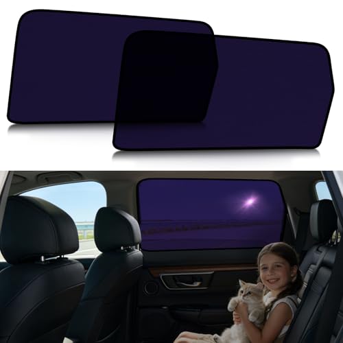 ZATOOTO Honda CRV Car Window Shade for Baby, Bluish-Purple Static Cling Car Shades for Back Window | Block Harsh Sunlight | UV Protection | Rear Window Sun Shade with Storage Bag | 2017-2022 | - color: 2-Pcs for Rear, size: Honda CRV(2017-2022）