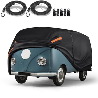 Special 16-Layer Full Car Cover Fit for Volk-swagen 1950-1992 Bus T1 T2 T3, Ultra Heavy 600D Oxford Cloth, All-Weather Protection Summer Sun Exposure and Winter Snow Rain Dust UV, Black - color: Fit for 1950-1992 Volks-wagen VW Bus