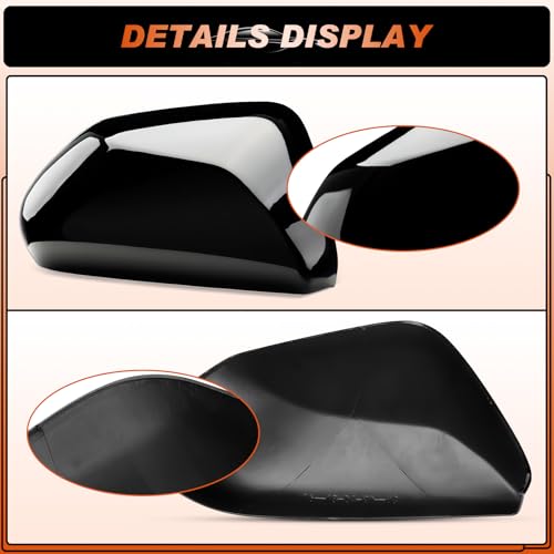 ACLONG Glossy Black Mirror Covers Fit for Toyota Camry 2018-2025 – Driver & Passenger Side Rearview Cap Replacement (1 Pair) - size: Fit for Toyota Camry 2018-2025-Glossy Black