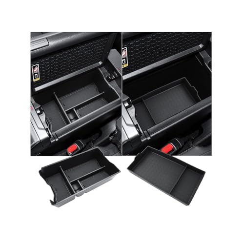 BIXUAN (2PCS 2026 RAV 4 Center Console Organizer for 2026 Toyota RAV 4 Armrest Box Insert& Armrest Bottom Mat Middle Console Storage Box 2026 RAV 4 Accessories - color: Black1