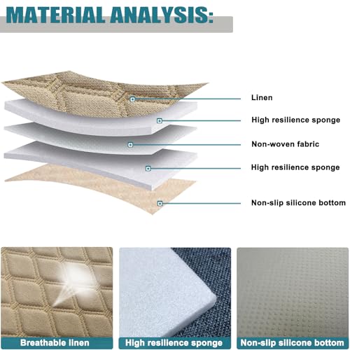West Llama Linen Front Car Seat Cover Protector Anti-Slip Bottom Seat Cover Fits 95% of Vehicles,Wrapping Around The Bottom,Diamond Pattern(Beige-2Pcs) - color: Diamond Pattern-Beige, size: 2pc