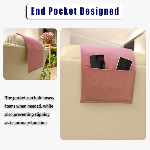 Velvet Recliner Head Pillow with Non-Slip Base - Adjustable Neck Support for Pain Relief in Home, Office and Travel (Pink) - color: Pink