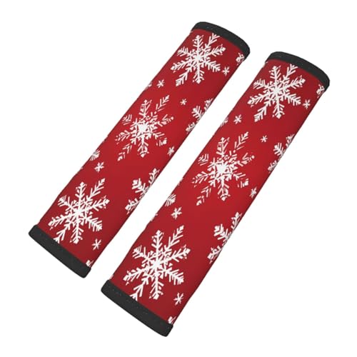 Seat Belt Cover Pad Christmas Snowflakes Pattern Soft Safety Car Automotive Seat Belt Pads Cushion Shoulder Strap Covers for Cars or Bags, 2 Pcs - color: Christmas Snowflakes Pattern