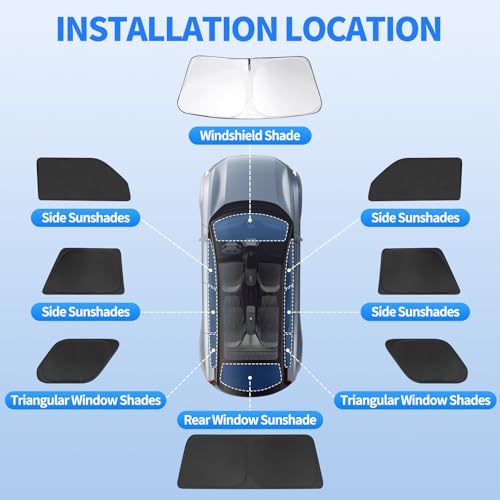 8 PCS Full Set Window Shades for Toyota 4Runner 2010-2024 Accessories, UV Block & Privacy Protection, Foldable Car Windshield Side Rear Window Sun Shade Covers for Camping Napping Leisure - size: for Toyota 4Runner 2010-2024
