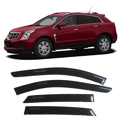 CL4P01 Side Window Wind Deflector,4pcs Outside Mount Tape-On Nice Shade Sun Rain Guards Set,Window Visor fit for 2010-2016 Cadillac SRX - size: 10-16 Cadillac SRX