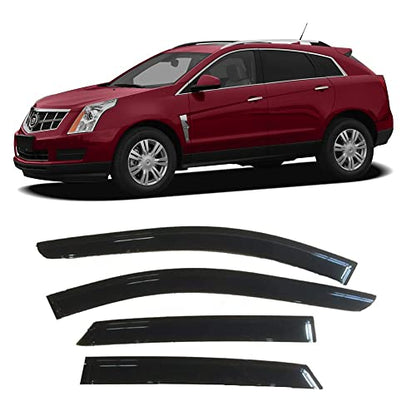 CL4P01 Side Window Wind Deflector,4pcs Outside Mount Tape-On Nice Shade Sun Rain Guards Set,Window Visor fit for 2010-2016 Cadillac SRX - size: 10-16 Cadillac SRX