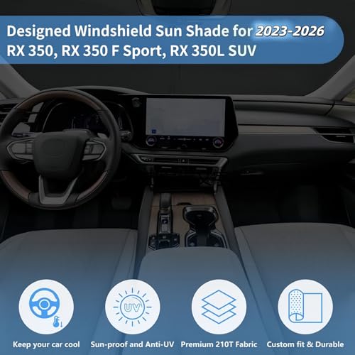 Windshield Sun Shade for Lexus RX 2023-2026 RX 350 RX 350 F Sport Accessories Window Sunshade Fit Lexus Sunshade Windshield Cover 4 Layers Front Window Shade Sun Visor Blocks UV Keep Car Cooler - size: K1. for Lexus Rx 2023-2026