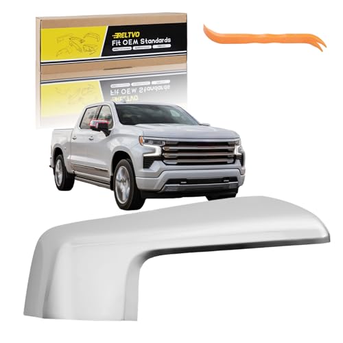 Chrome ABS Mirror Cover for 2019 2020 2021 2022 2023 2024 2025 Chevy Silverado 1500 & GMC Sierra 1500,Precision Fit Replacement Side Caps (Chrome, Right) - color: Chrome, size: Right Passenger Side