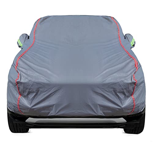 Breathable New Material, Waterproof Car Cover, Locks and Zipper Doors, Sunscreen Waterproof UV Prevention Snowproof Wind and Windproof,Suitable for Indoor Outdoor,for SUV (181" to 190") C11 - color: Gray, size: C-11 Apply-SUV - Body Length 181"to 190"