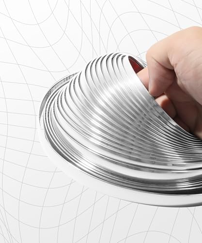 SCUARI 1/2 Inch Wide Chrome Tape,25FT Chrome Tape for Cars,Car Accessories Car Trim,Automotive Chromes Trim Molding,Auto Body Chromes Trims Strip,Universal Trims for Most Truck RV Door Window