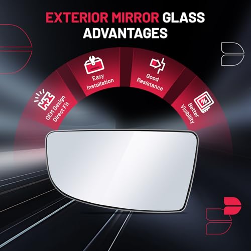 BDFHYK Mirror Glass Compatible with Transit T150 T250 T350 2015-2022 Side View Convex Mirror Glass with Backing Plate, Replaces BK3Z17K707A (Left Side) - size: Left Driver Side, style: 2015-2022 Transit T250