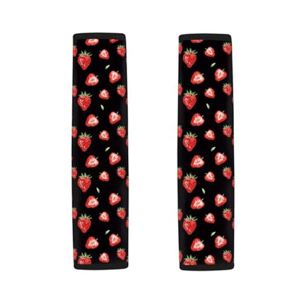 Red Strawberry Car Seat Belt Cover Shoulder Safety Strap Covers Pads Fashion Auto Interior Anti-Slip Shoulder Strap Protect Fit for Most Cars, Vehicles, SUVs - color: Red Strawberry