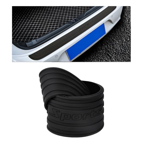 Car Rear Bumper Protector Guard, Anti-Scratch Auto Trunk Door Entry Protection Strip, Non-Slip Rubber Bumper Protective Cover Guard for Most Cars Trucks SUVs (Black Sport, 35") - color: Black Sport, 35"