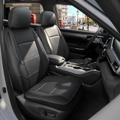 GIANT PANDA Front Seat Covers for Nissan Rogue Altima Sentra Versa Kicks Frontier Murano Pathfinder Maxima,Faux Leather Bucket Seat Cover Fit Nissan Seat Protectors (Black) 2-Pack - color: Black-Classic Style