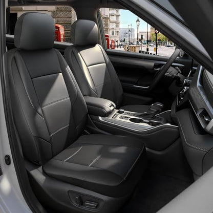 GIANT PANDA Front Seat Covers for Nissan Rogue Altima Sentra Versa Kicks Frontier Murano Pathfinder Maxima,Faux Leather Bucket Seat Cover Fit Nissan Seat Protectors (Black) 2-Pack - color: Black-Classic Style