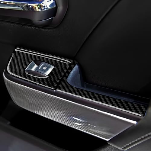 Car Carbon Fiber Decal Rear Window Lift Switch A Sticker Cover Interior Trim for Chevrolet Silverado/GMC Sierra 1500 2500HD 3500HD 2014-2018 Accessories - color: Rear Window Lift Switch a